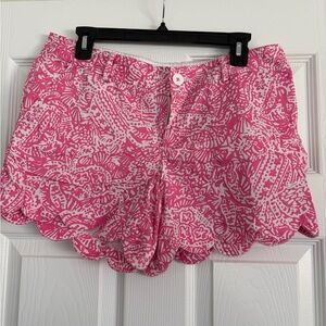 Lilly Pulitzer Pink Printed Scalloped-Hem Shorts